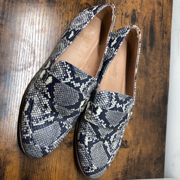 Madewell The Alex Loafer in Snake Embossed Leather 6.5 - Picture 2 of 6